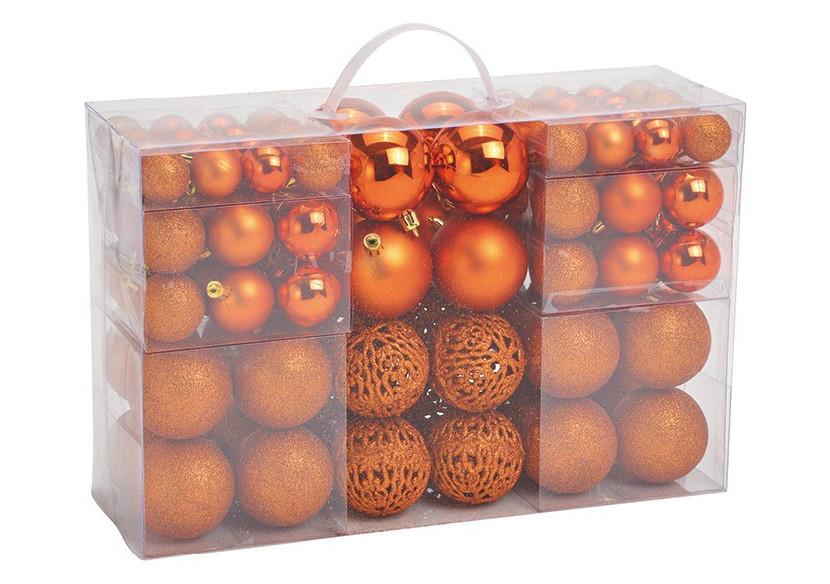 Boules de Noël en plastique - Set de 100 en cuivre, 3/4/6 cm - 10028708 - WURM