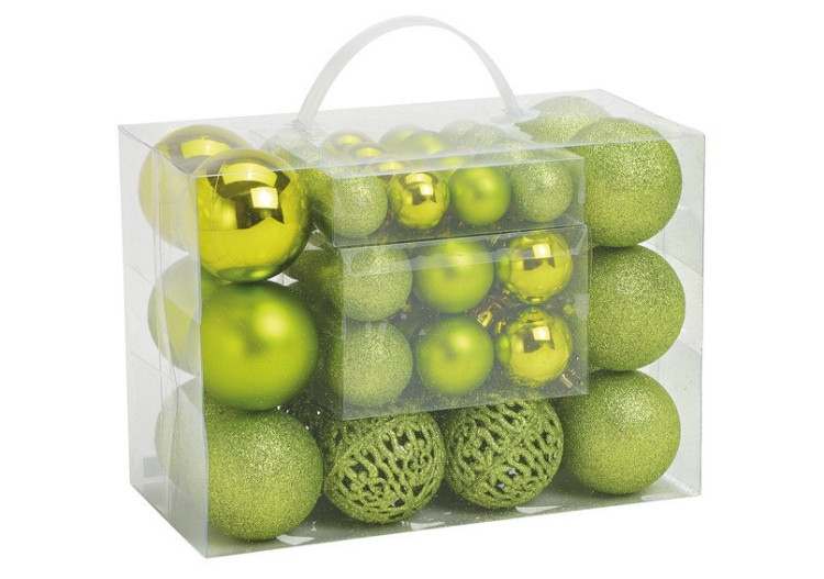 Boules de Noël en plastique - Set de 50 en vert 3/4/6cm - 10028705 - WURM 2