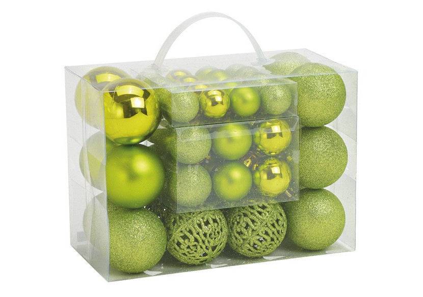 Boules de Noël en plastique - Set de 50 en vert 3/4/6cm - 10028705 - WURM