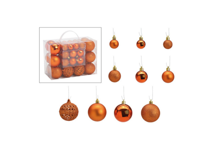 Boules de Noël en plastique - Set de 50 en cuivre 3/4/6cm - 10028704 - WURM