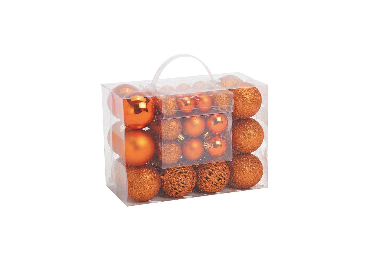Boules de Noël en plastique - Set de 50 en cuivre 3/4/6cm - 10028704 - WURM