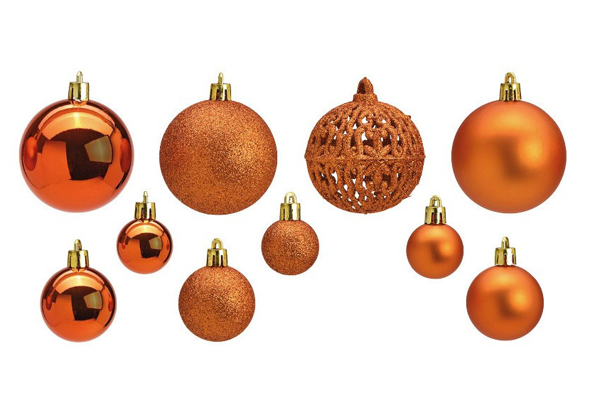 Boules de Noël en plastique - Set de 50 en cuivre 3/4/6cm - 10028704 - WURM