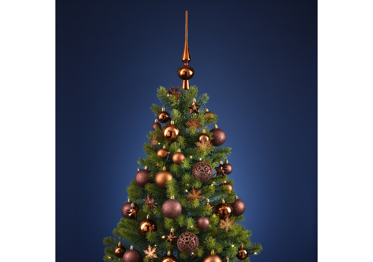 Ornements de Noël en plastique - Ensemble de 111 boules brunes 3/4/6 cm - 10028477 - WURM