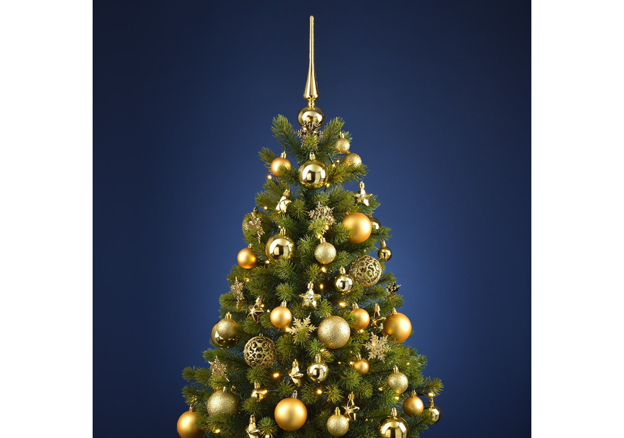 Ornements de Noël en plastique - 111 pièces Dorées 3/4/6cm - 10028474 - WURM