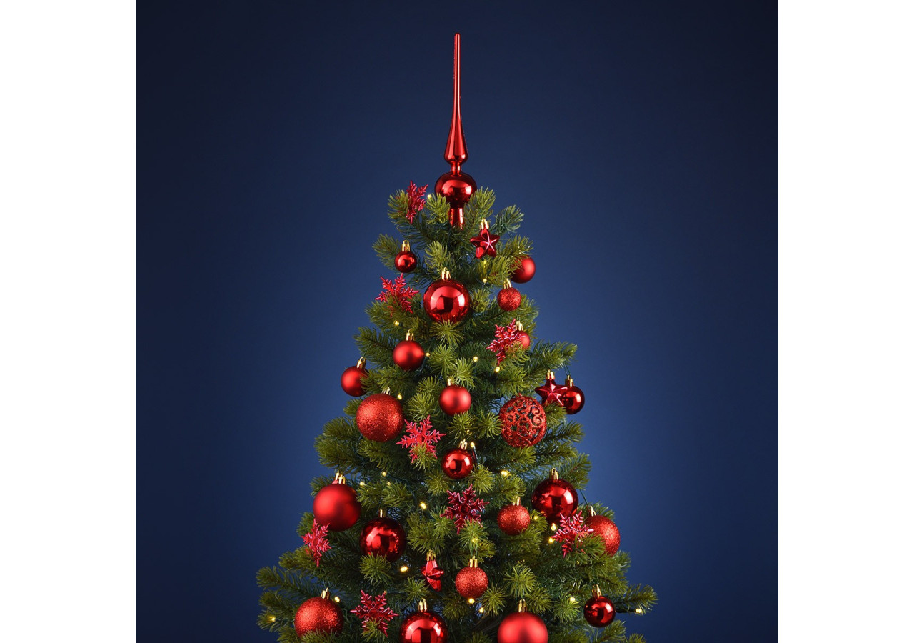 Ornements de Noël en plastique - 111 pièces Rouges 3/4/6cm - 10028473 - WURM