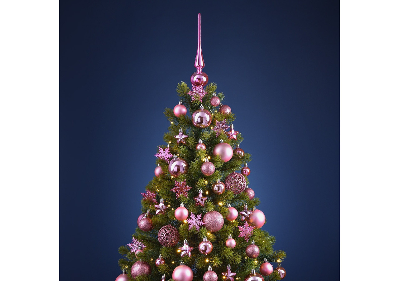Ornements de Noël en plastique - 111 pièces Rose/Pink 3/4/6cm - 10028472 - WURM