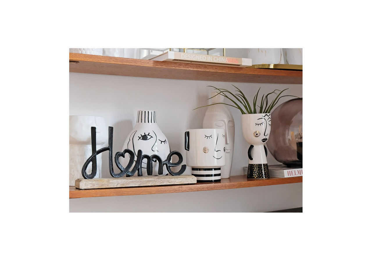 Vase en céramique Femme - Noir 9x20x9cm - 10028193 - WURM