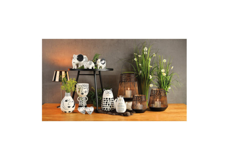 Vase Femme - Céramique noire et blanche 14 x 29 x 14cm - 10028192 - WURM 2