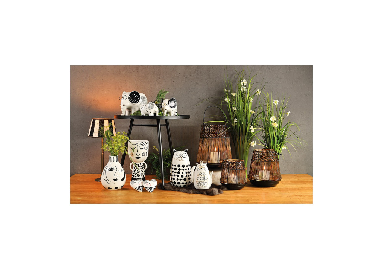 Vase Femme - Céramique noire et blanche 14 x 29 x 14cm - 10028192 - WURM