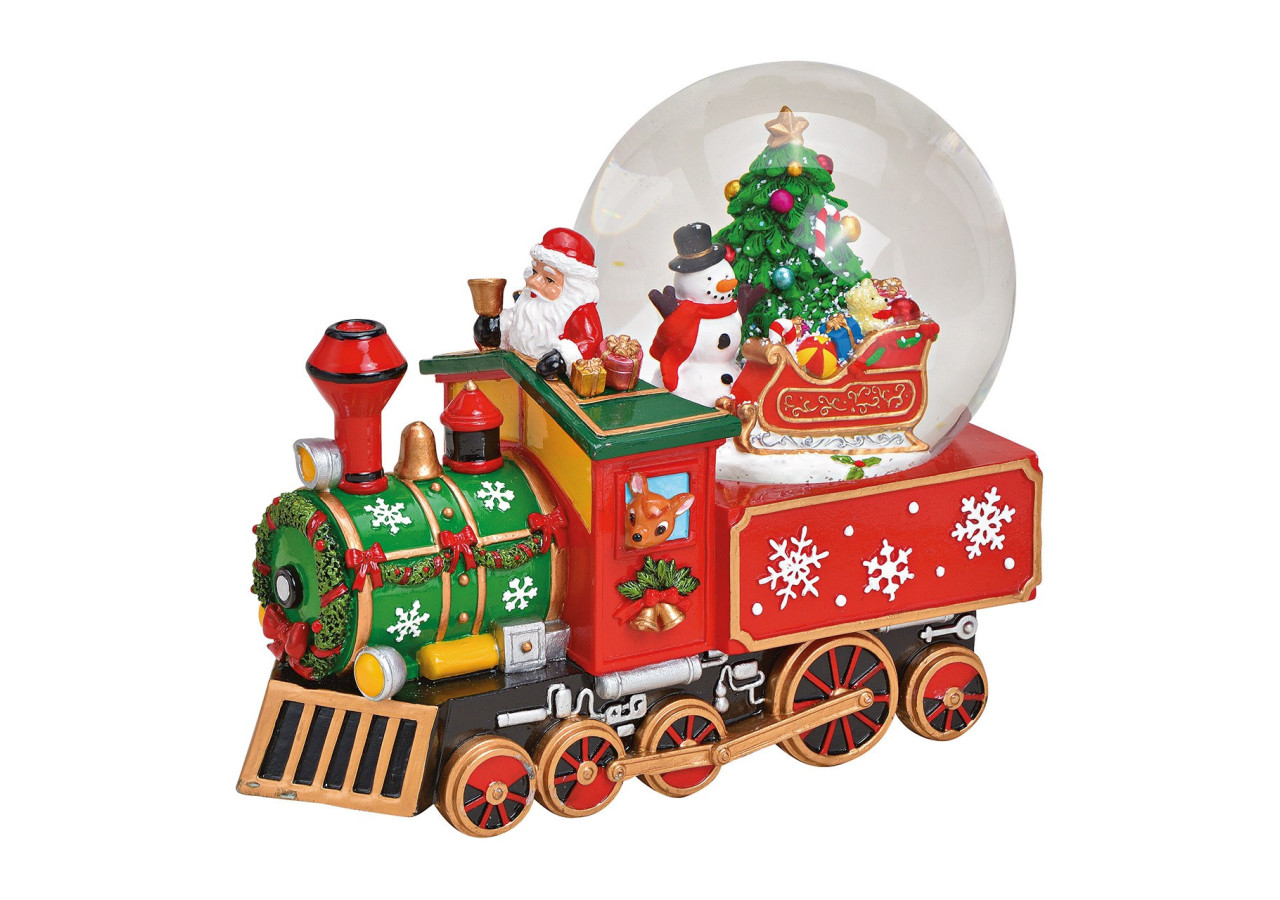 Boîte à musique - Locomotive de Noël en poly multicolore 25 x 21 x 14cm - 10028169 - WURM