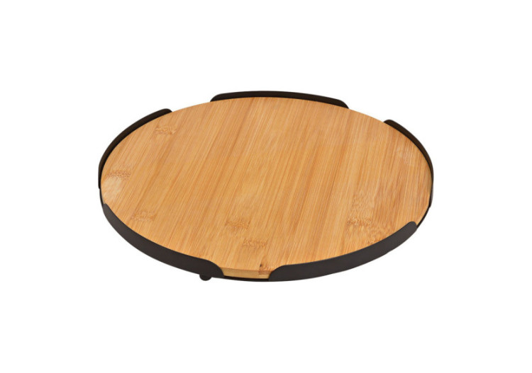 Plateau de service en bambou - Métal naturel 28cm - 10027864 - WURM