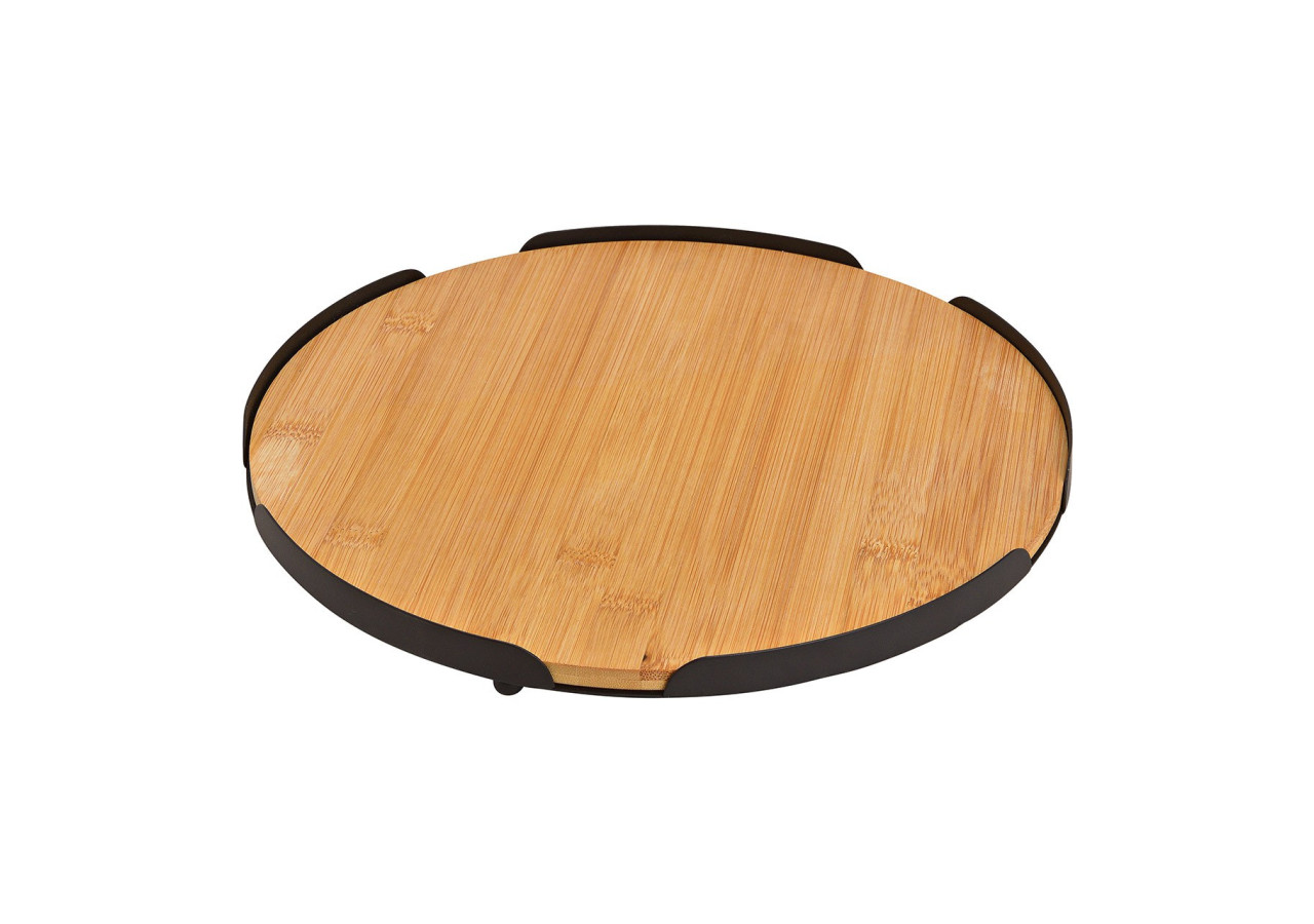 Plateau de service en bambou - Métal naturel 28cm - 10027864 - WURM