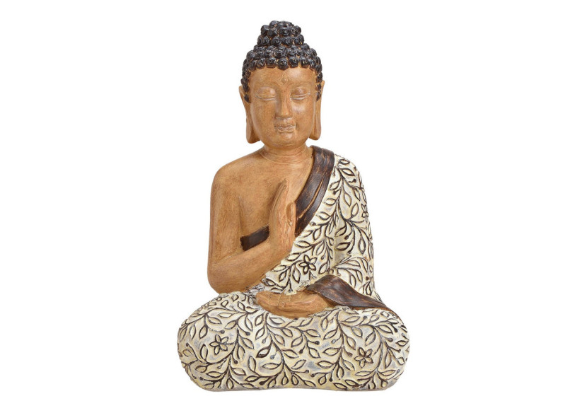 Statue de Bouddha assis en polyuréthane beige - 23x19x37cm - 10027213 - WURM