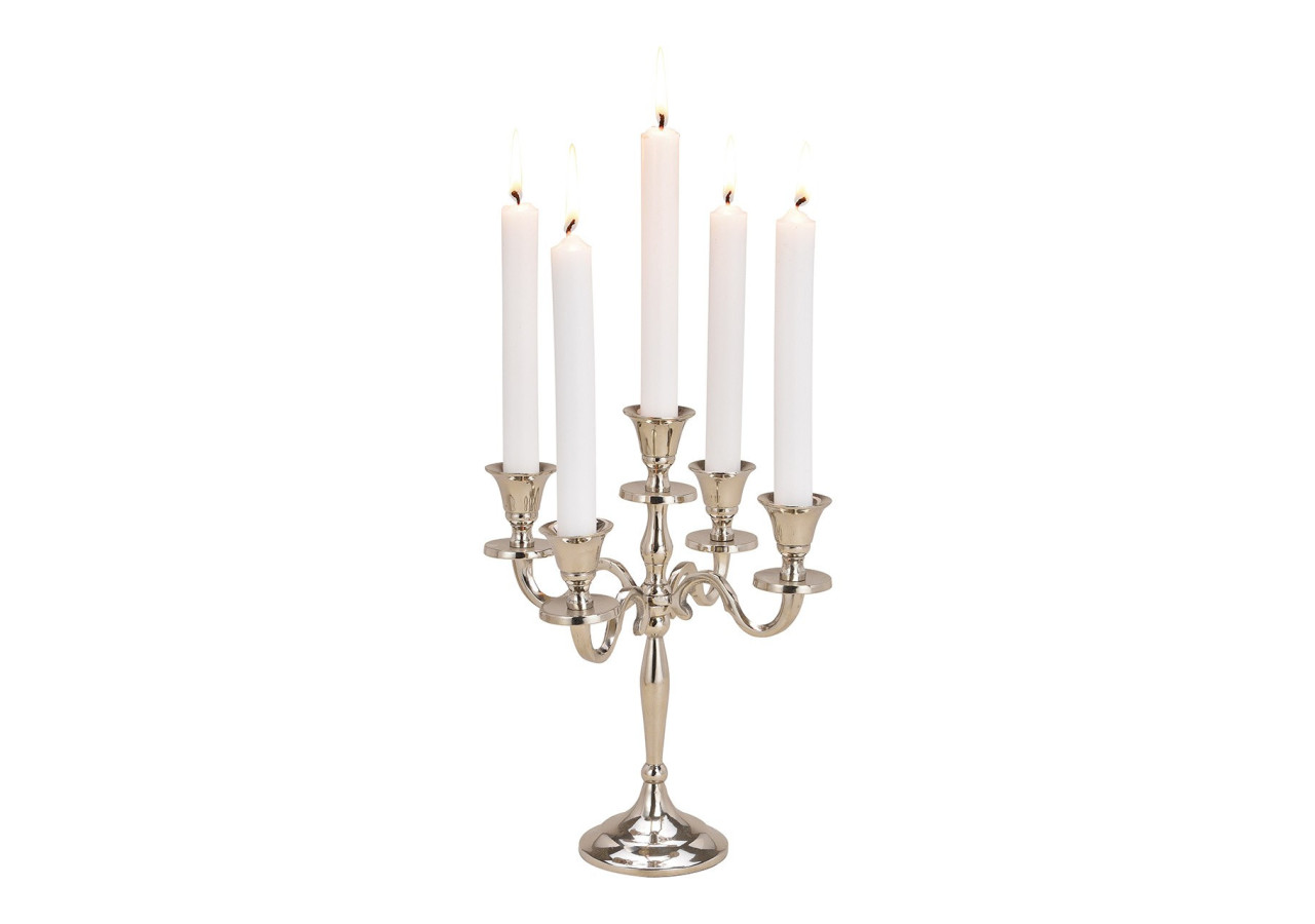 Chandelier en métal 5 branches - Argent (23x27x23cm) - 10027199 - WURM