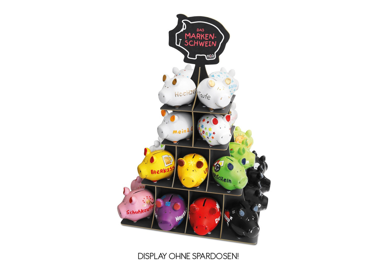 Support pyramidale pour petits cochons en bois - Noir - 10027024 - WURM