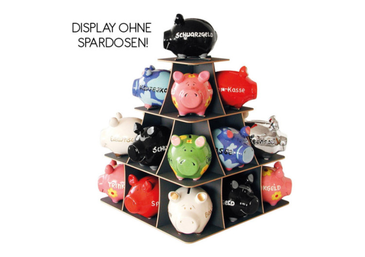 Support pyramidale pour petits cochons en bois - Noir - 10027024 - WURM 2