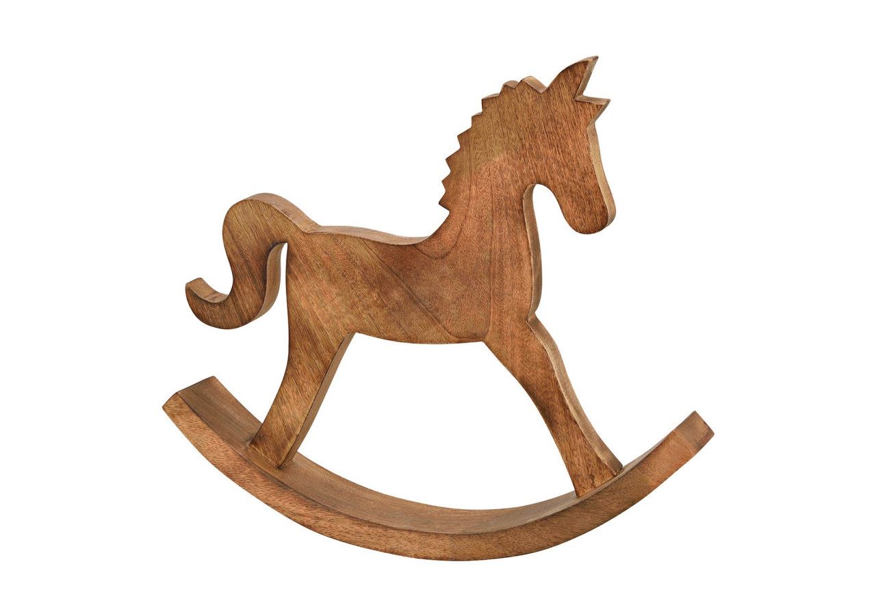 Cheval à bascule en bois de mangue - Brun (40x33x5cm) - 10026703 - WURM