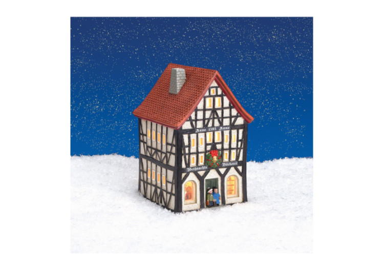 Maison Luminée 'Anno 1593' - Pâtisserie de Noël en Porcelaine 10x17x11cm - 10026196 - WURM 2