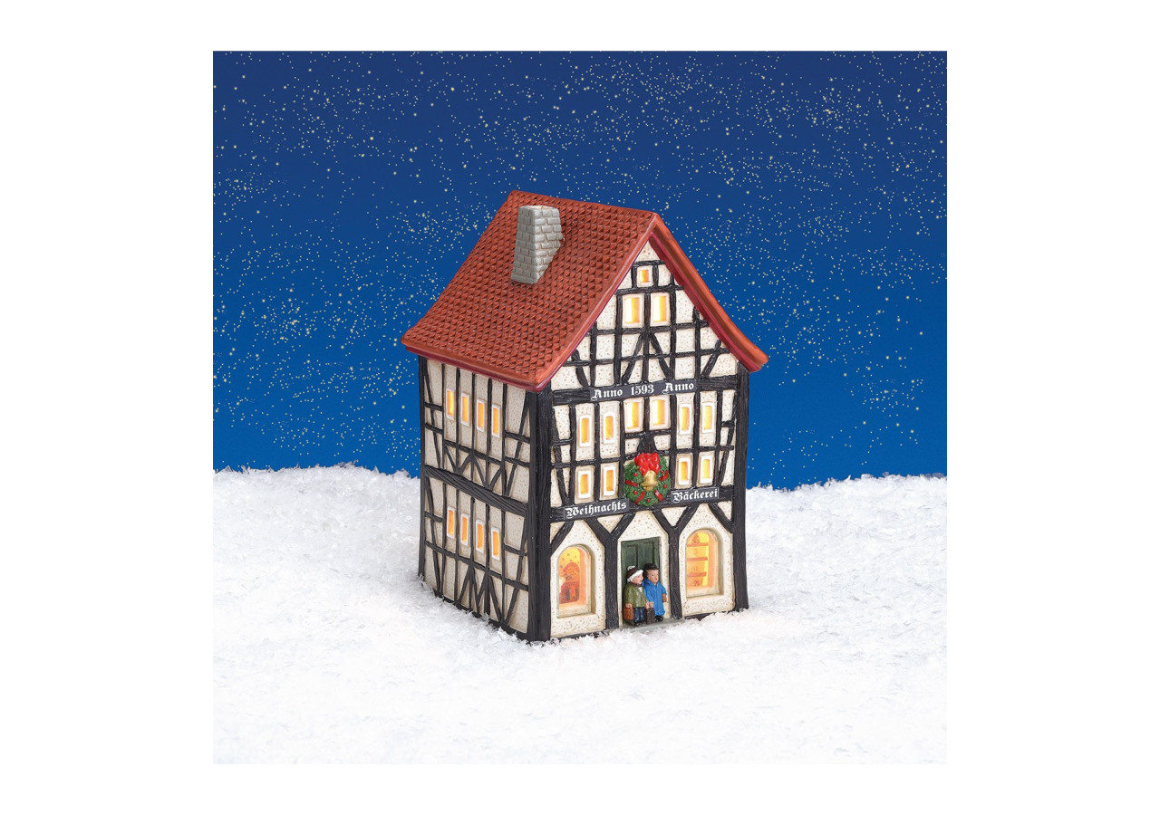 Maison Luminée 'Anno 1593' - Pâtisserie de Noël en Porcelaine 10x17x11cm - 10026196 - WURM
