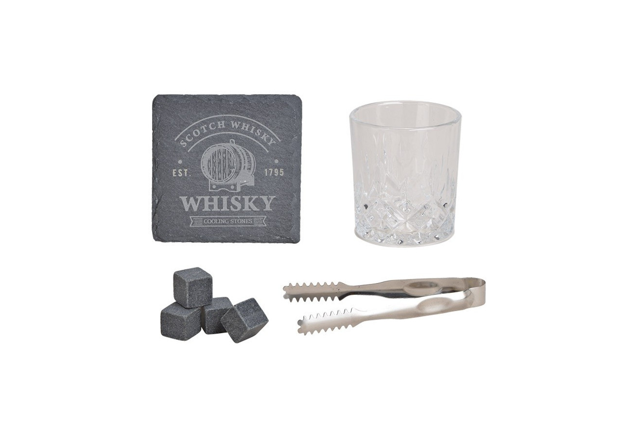 Set de whisky - Glaces en basalte et verre transparent 14x20x11cm - 10026120 - WURM