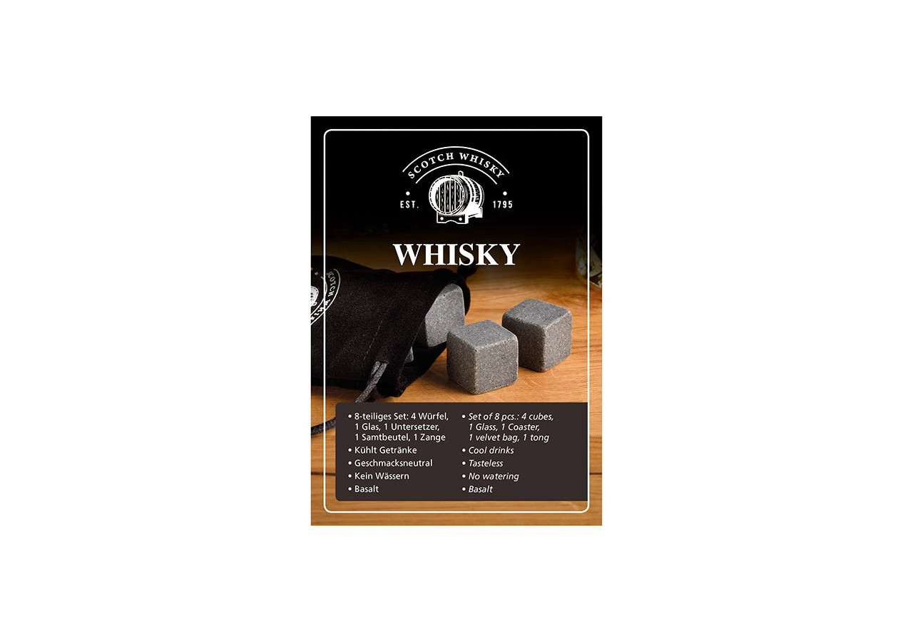 Set de whisky - Glaces en basalte et verre transparent 14x20x11cm - 10026120 - WURM