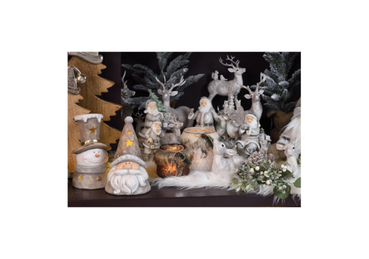 Scène de Noël avec animaux - Poly argenté 16x19x13cm - 10026115 - WURM 2