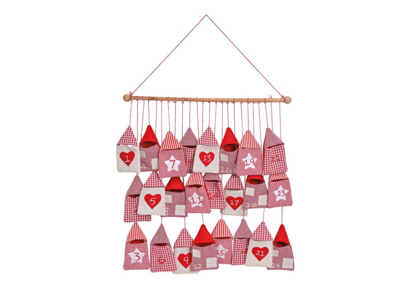 Calendrier de l'Avent en textile et bois - 24 sachets 9 x 15 cm - 10025601 - WURM