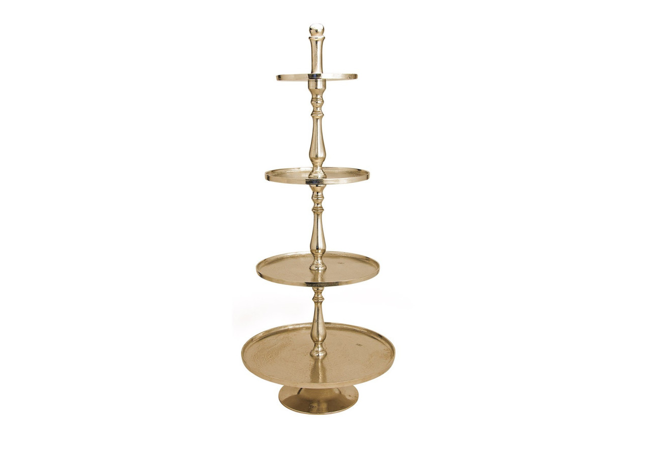 Étagère à 4 niveaux - en métal doré 25/34/42/53 x 130 cm - 10025184 - WURM