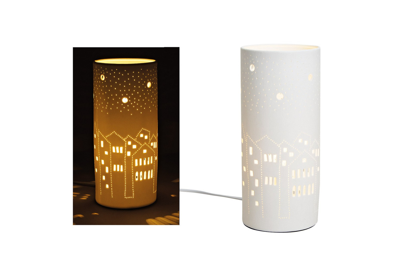 Lampe de table H������user - Décoration en porcelaine 12 x 28 x 12 cm sans ampoule - 10024764 - WURM