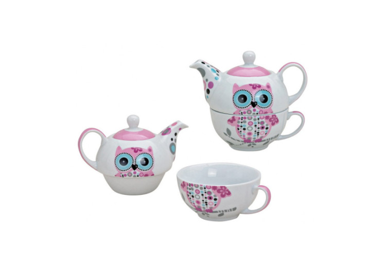 Set de théière avec hiboux - Porcelaine, 2 pièces - 10024497 - WURM