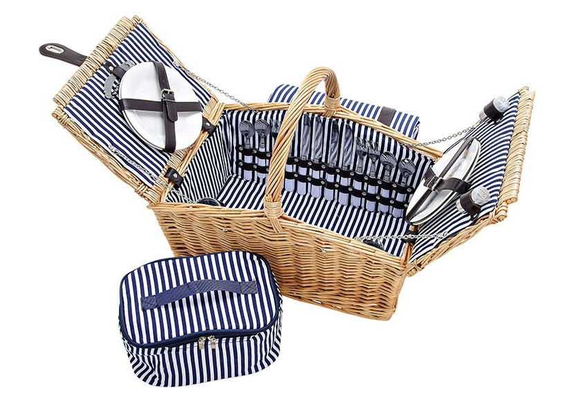 Panier de pique-nique pour 4 personnes - Osier, 26 pièces, 48x32x40cm - 10024124 - WURM Panier de pique-nique pour 4 personnes - Osier, 26 pièces, 48x32x40cm - 10024124 - WURM