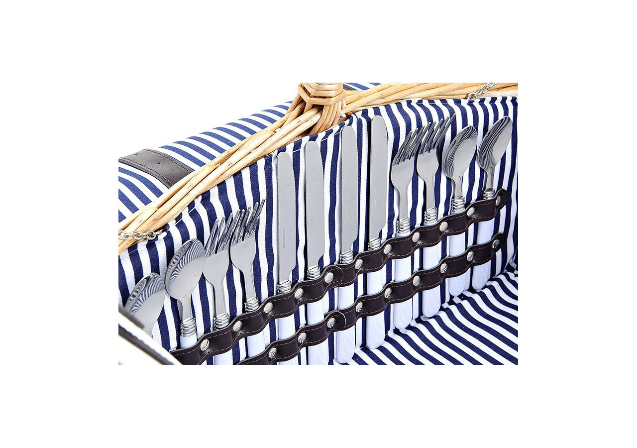 Panier de pique-nique pour 4 personnes - Osier, 26 pièces, 48x32x40cm - 10024124 - WURM