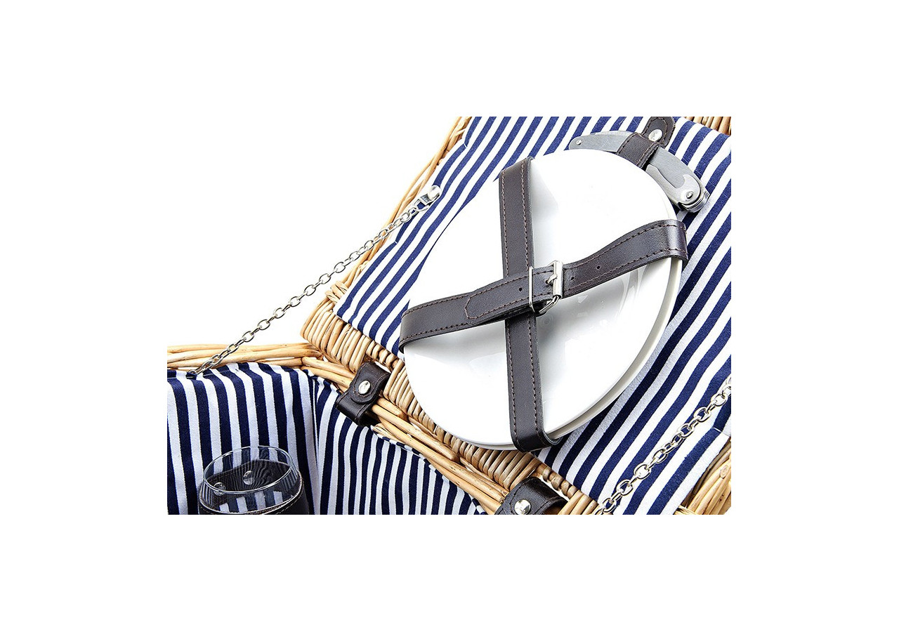 Panier de pique-nique pour 4 personnes - Osier, 26 pièces, 48x32x40cm - 10024124 - WURM