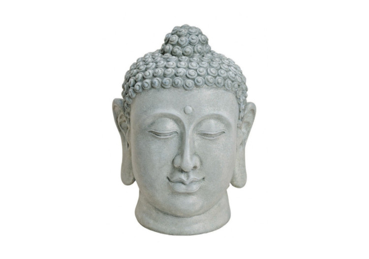 Tête de Bouddha en magnesia - Gris, 33x48cm - 10024123 - WURM