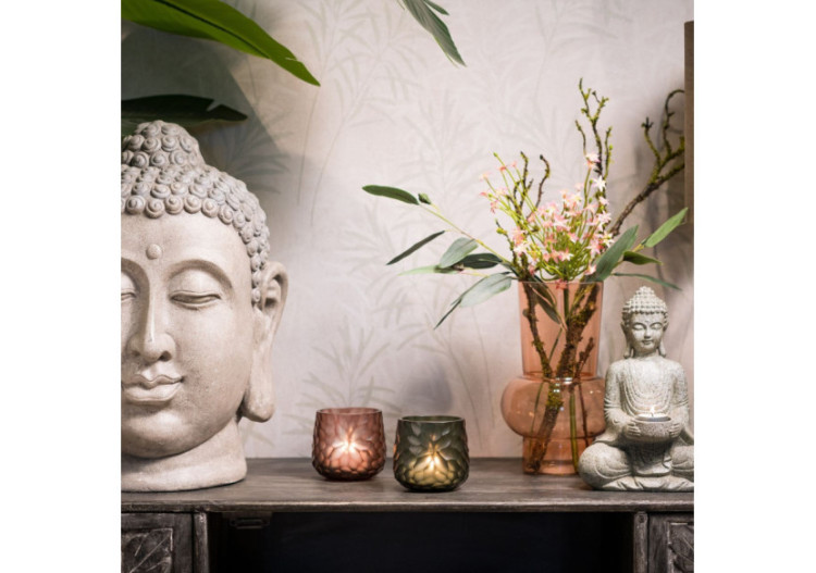 Tête de Bouddha en magnesia - Gris, 33x48cm - 10024123 - WURM 2