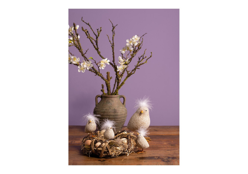 Couronne de Pâques en bois avec décor en œufs en plastique - Brun, 25x25x7cm - 10023942 - WURM