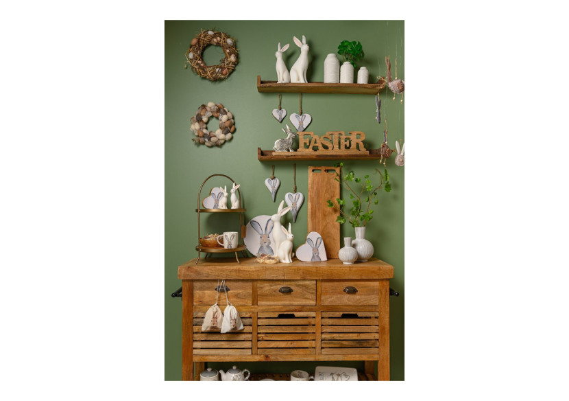 Couronne de Pâques en bois avec décor en œufs en plastique - Brun, 25x25x7cm - 10023942 - WURM