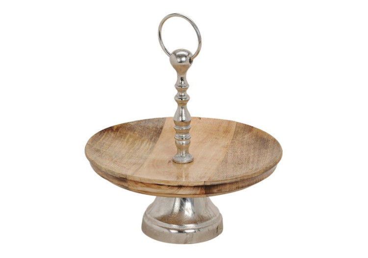 Plat sur Pied en Bois de Mangue et Métal - 30x30x30cm - 10023577 - WURM