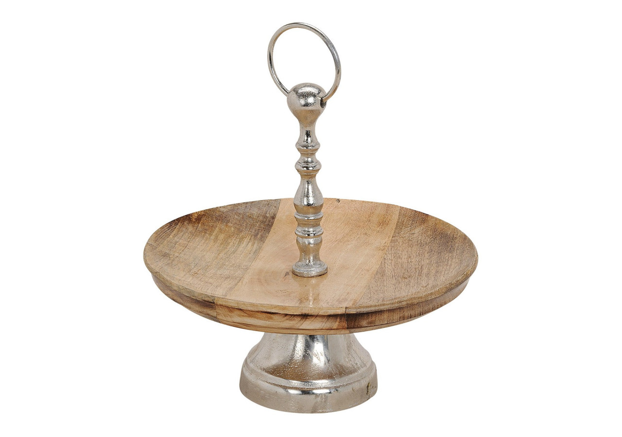 Plat sur Pied en Bois de Mangue et Métal - 30x30x30cm - 10023577 - WURM