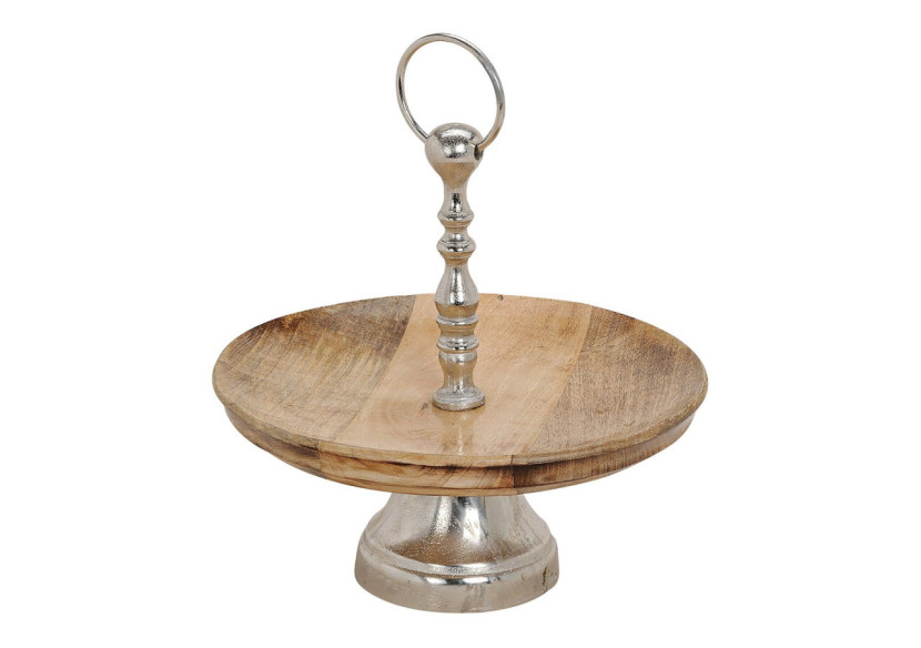 Plat sur Pied en Bois de Mangue et Métal - 30x30x30cm - 10023577 - WURM