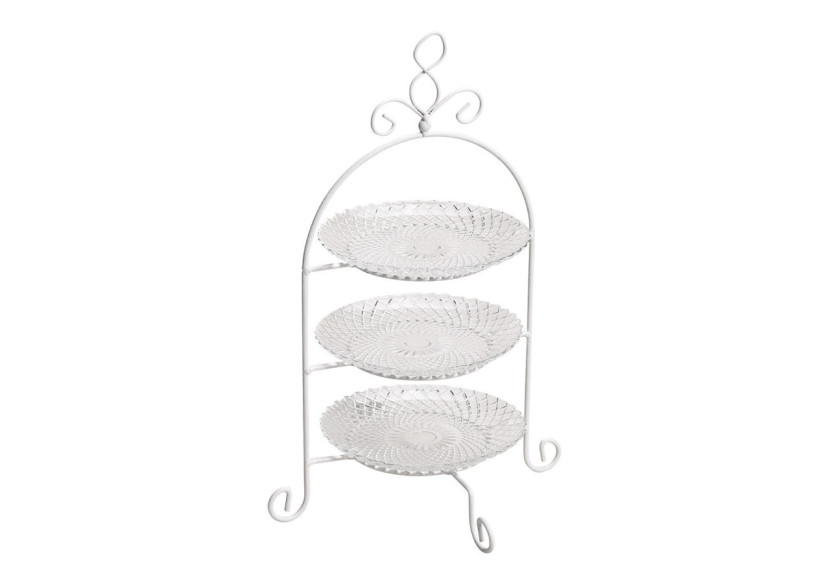 Étagère à 3 Niveaux avec Motif Losange en Verre et Métal Transparent - 22x37x22cm - 10023446 - WURM