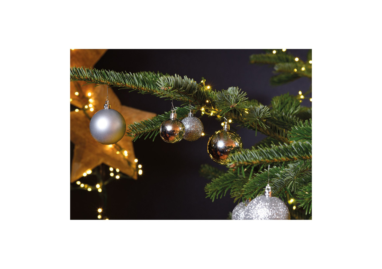 Ornements de Noël - 100 boules en plastique argentées 3/4/6cm - 10023309 - WURM