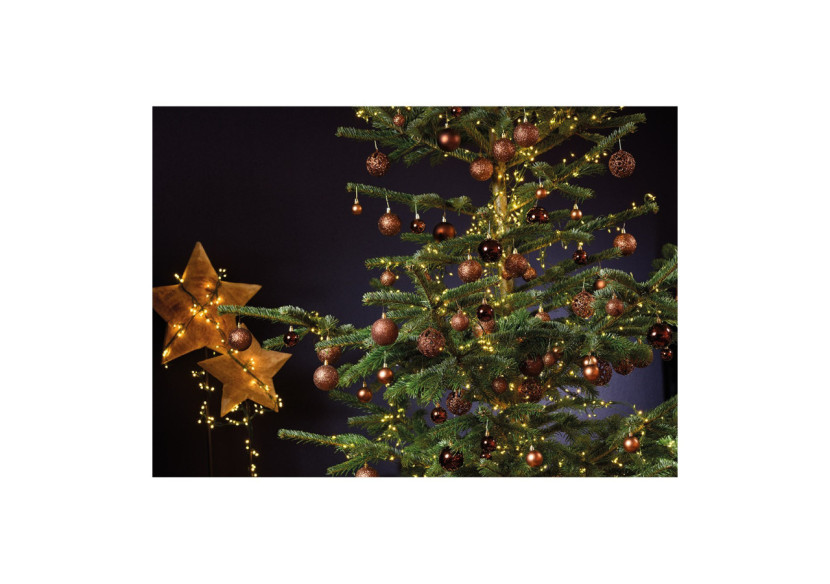 Boules de Noël en Plastique - Set de 100 Brunes (3/4/6cm) - 10023308 - WURM