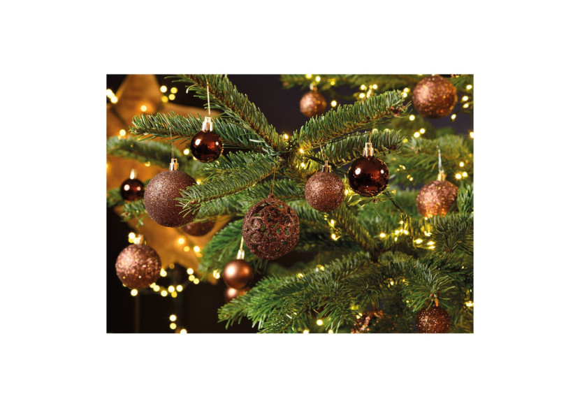 Boules de Noël en Plastique - Set de 100 Brunes (3/4/6cm) - 10023308 - WURM