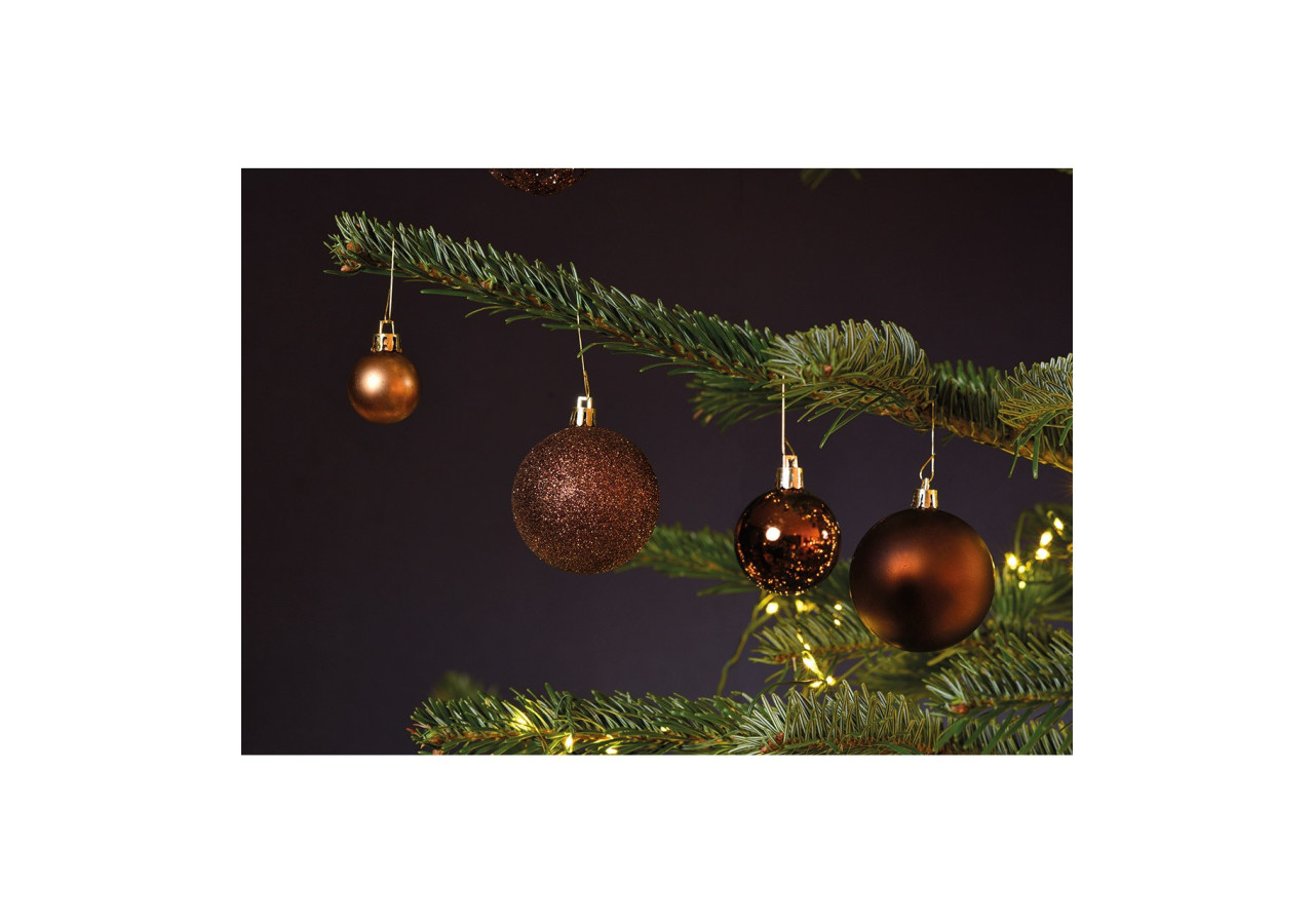 Boules de Noël en Plastique - Set de 100 Brunes (3/4/6cm) - 10023308 - WURM