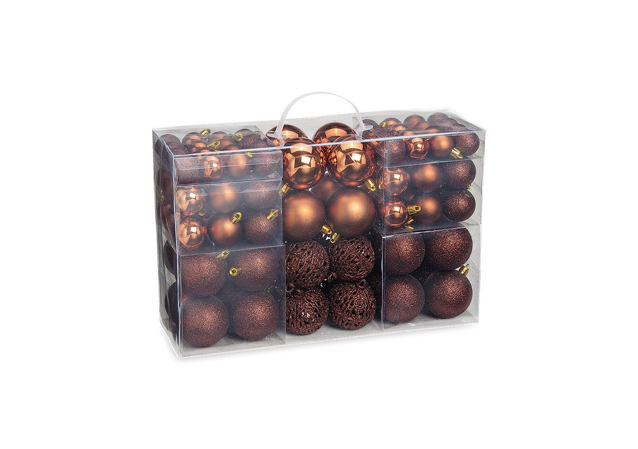 Boules de Noël en Plastique - Set de 100 Brunes (3/4/6cm) - 10023308 - WURM