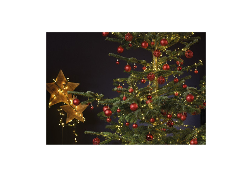 Boules de Noël en Plastique - Set de 50 Rouges (3/4/6cm) - 10023307 - WURM