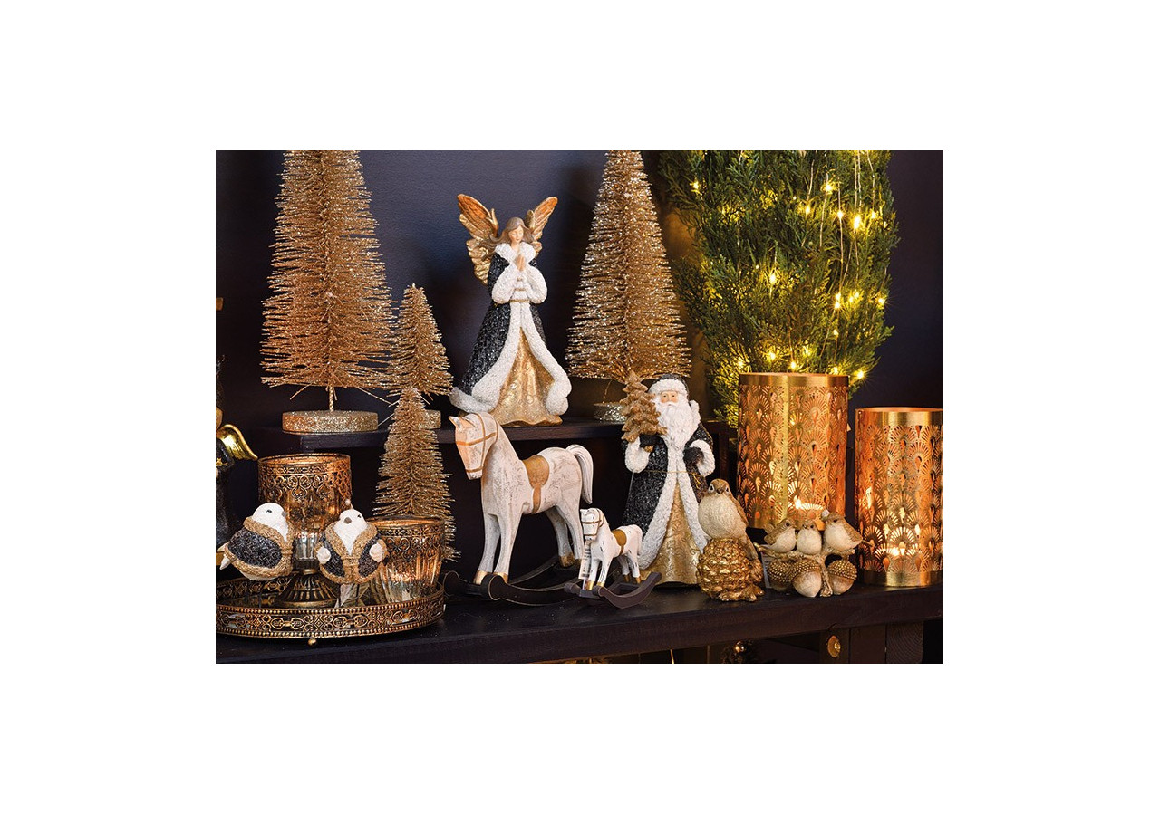 Lanterne Marocaine en Verre et Métal Doré - 10x15x10cm - 10023048 - WURM