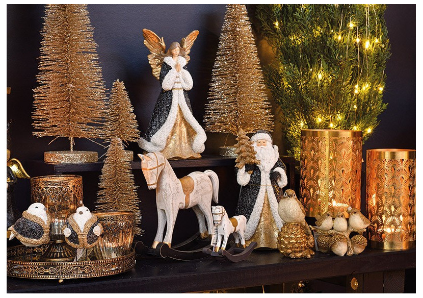 Lanterne Marocaine en Verre et Métal Doré - 10x15x10cm - 10023048 - WURM