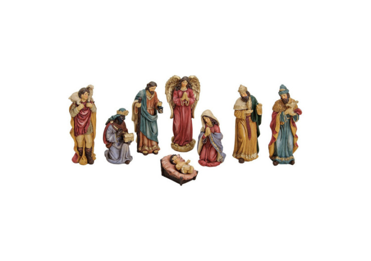 Set de figurines de crèche - 8 pièces en poly, 5 à 16 cm - 10022728 - WURM